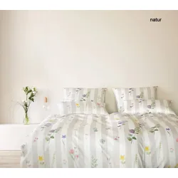 Elegante Mako-Satin Bettwäsche Flowerstripe