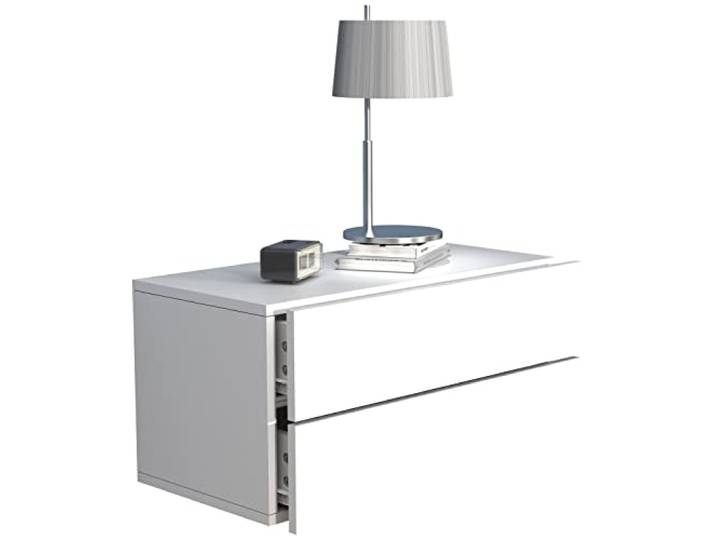 VCM Nachttisch Weiß 60x32x30 cm Holzwerkstoff Wandschublade Nachtkonsole