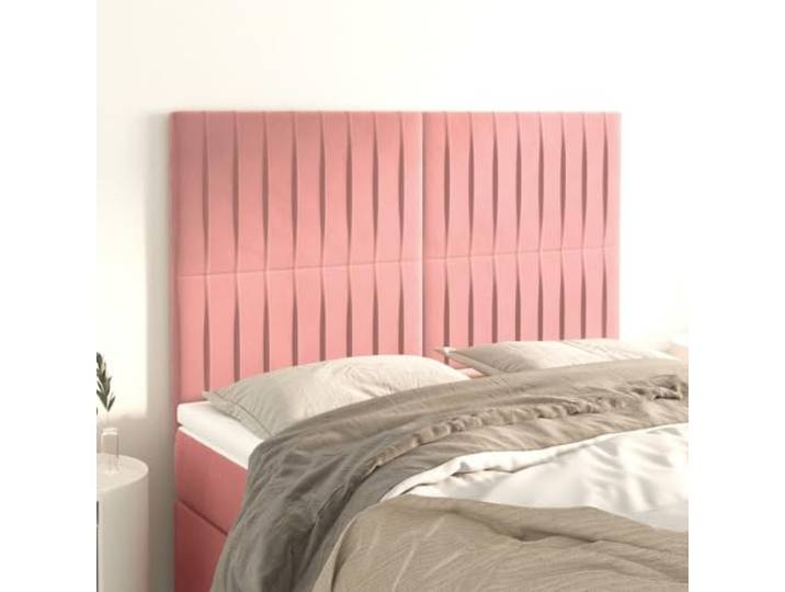 KTHLBRH Kopfteil aus klassischem Samt, 4-teilig, Rosa aus Samt, elegantes Design, höhenverstellbar, weicher luxuriöser Stoff und Beine aus robustem Holz zur Unterstützung der Rückenlehne