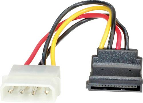 Roline Festplatten Anschlusskabel [1x Molex 4pol Stecker - 1x SATA-Strom-Stecker 15pol.] 0.10 m
