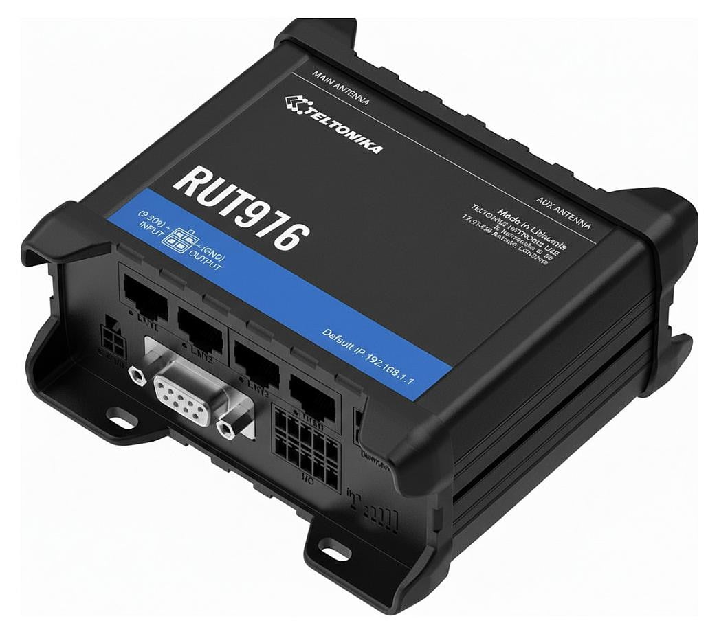 Teltonika Networks RUT976 Dual SIM eSIM RedCap 5G 4G LTE router met RS232 RS485 I/O WiFi en GNSS