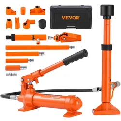 VEVOR Hydraulischer Wagenheber Luftpumpe 4 t, Lufthydraulischer Heber 125 mm Hub Rot, inkl. 80 / 130 / 210 / 415 mm Verlängerungsstange, Elektrostatisches Pulversprühen Autoreparatur