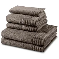 Vossen Handtuch-Set Vienna Style 5-teilig Baumwolle Slate Grey