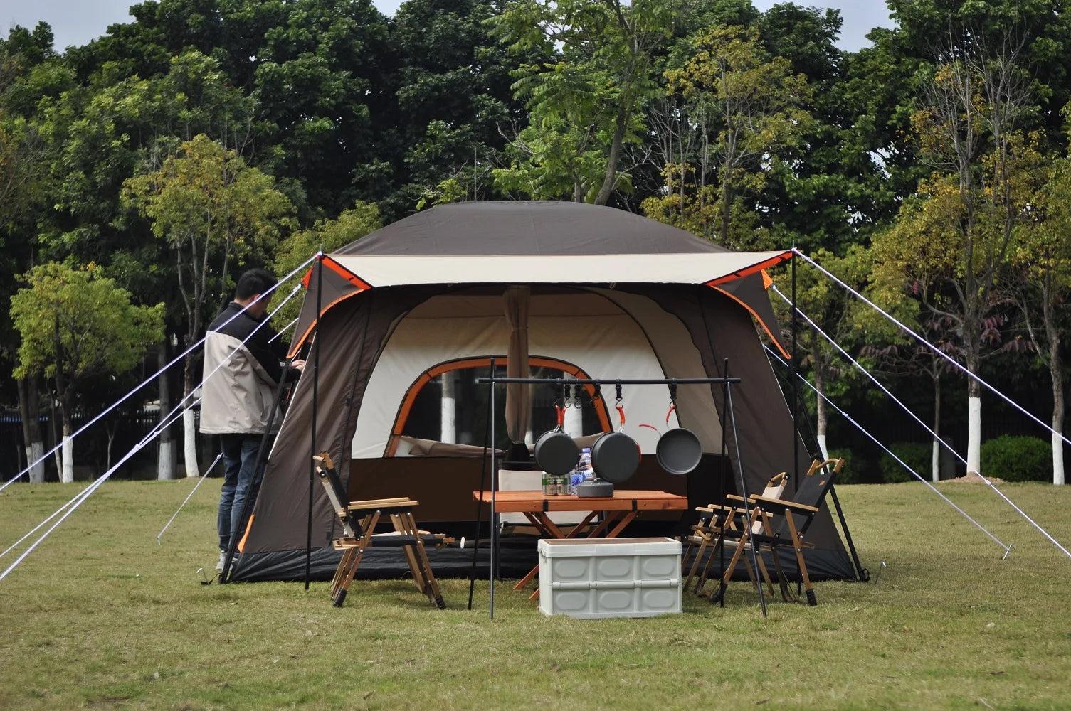 Familienzelt - Campingzelt - Großes Zelt - Campingausrüstung - Geräumig - Wasserdicht - Aluminiumgestell - 430 x 305 x 200 cm
