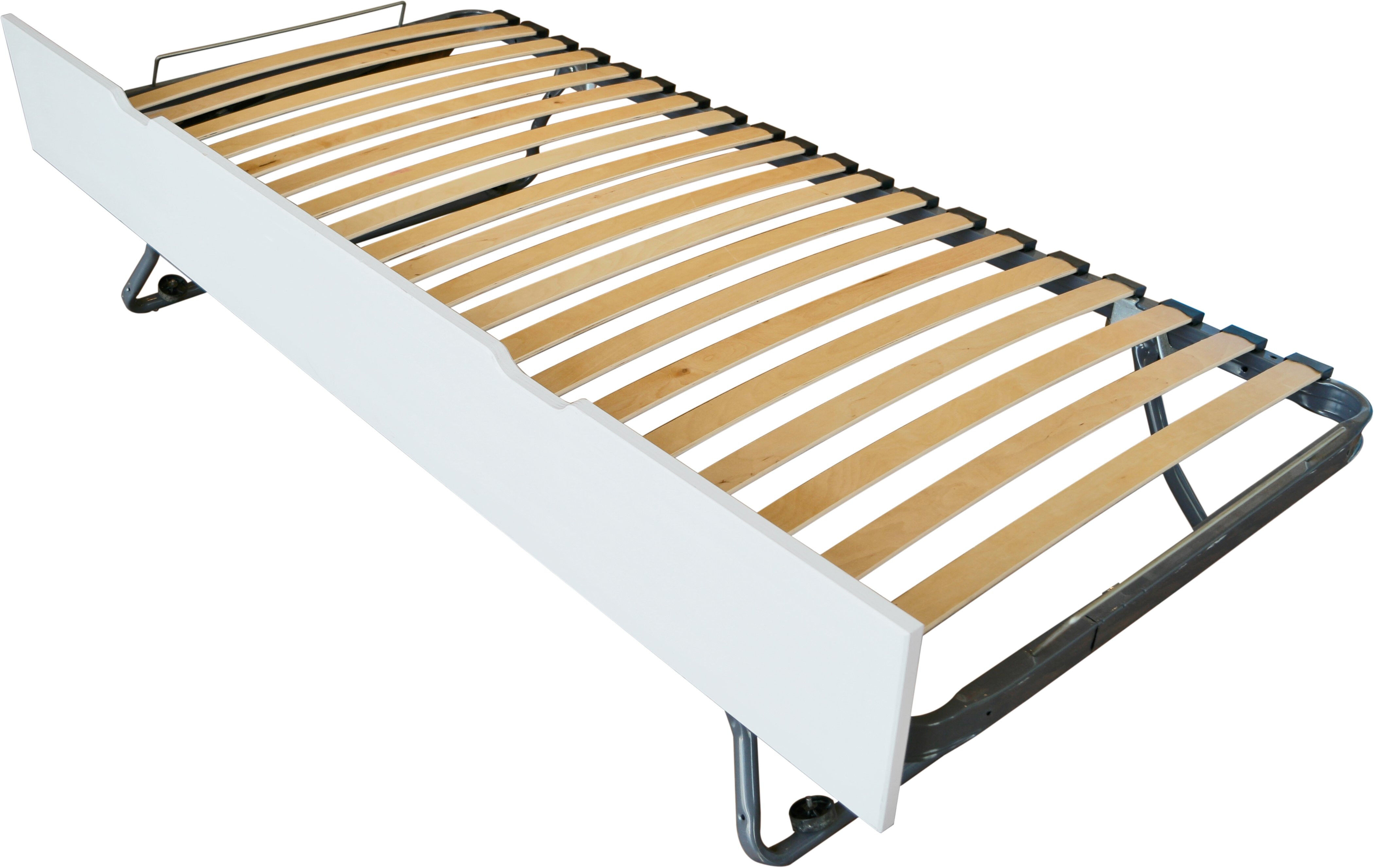 ABC MEUBLES Schubladenbett 90x190 aus massiver Buche - Weiß