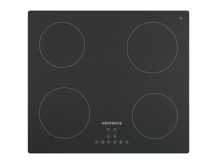 Respekta Induktionskochfeld, Schwarz, Glas, 59x6x62 cm, Kindersicherung, Restwärmeanzeige je Kochzone, Timerfunktion, Küchen, Küchenelektrogeräte, Kochfelder, Induktionskochfelder