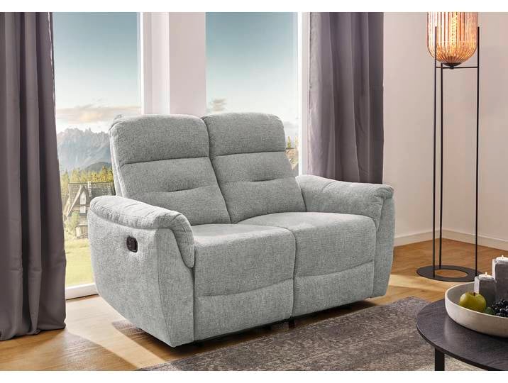 2-Sitzer JOCKENHÖFER GRUPPE Utah, B: 145 cm , grau, B:145cm H:102cm T:91cm, 100% Polyester, Sofas, 2-Sitzer, mit Relaxfunktion und Liegefunktion, TFK-Polsterung