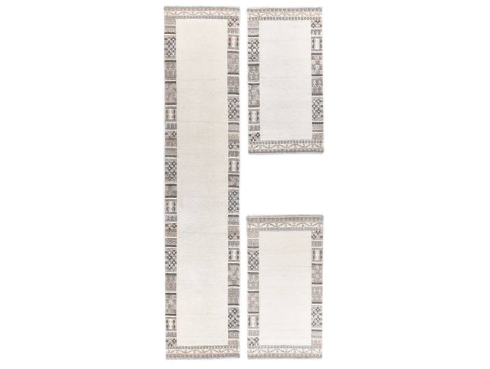 Bettumrandung THEKO Royal Natur 6030, handgetuftet , beige, H:14mm, Obermaterial: 100% Wolle, Bettumrandungen, Bettumrandung, reine Wolle, meliert, mit Bordüre, Schlafzimmer