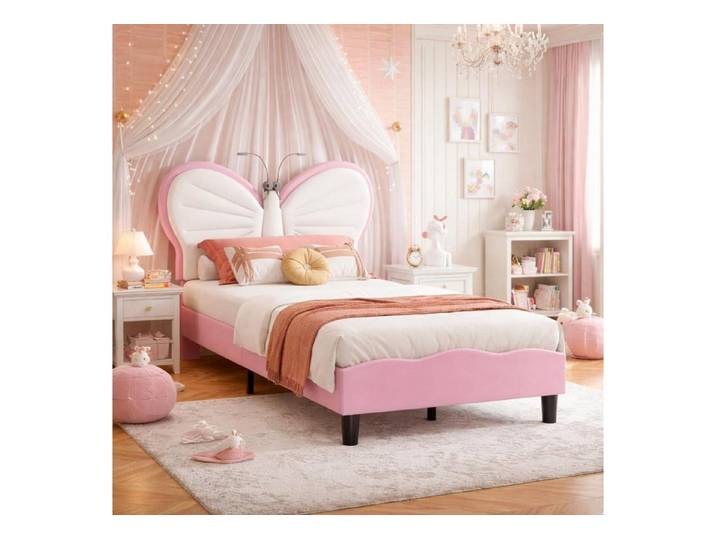 LuxusKollektion Kinderbett Kinderbett Mädchen 90x200 Rosa