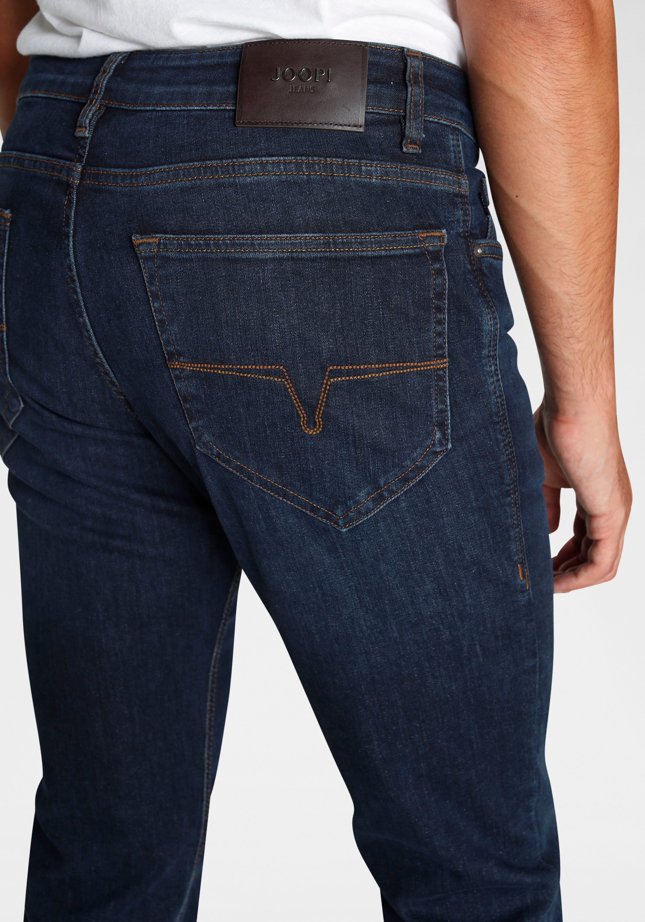 Stretch-Jeans JOOP JEANS "Mitch", Herren, Gr. 32, Länge 32, blau (navy), Denim/Jeans, Obermaterial: 82% Baumwolle, 16% Polyester, 2% Elasthan, Jeans Stretch-Jeans navy 32, Länge 32