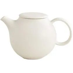 Kinto, Teekanne, PEBBLE - Teekanne mit Tee-Ei aus Stahl - Weiss 480 ml (0.48 l)