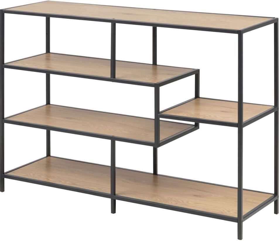 Toilinux Bibliothèque ouverte 4 étagères design industriel beige Beige 114x78x35cm