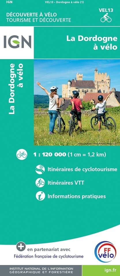 Carte cycliste - La Dordogne à vélo   IGN