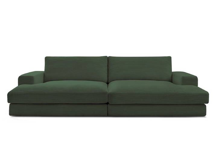 Sofa BOBOCHIC LEONARD Cord-Stoff dunkelgrün