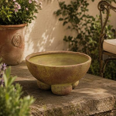 Arcilla Elemental - Beige, Dark Gray, Red or Cream Ceramic Large Decorative Bowl with Three Round Legs