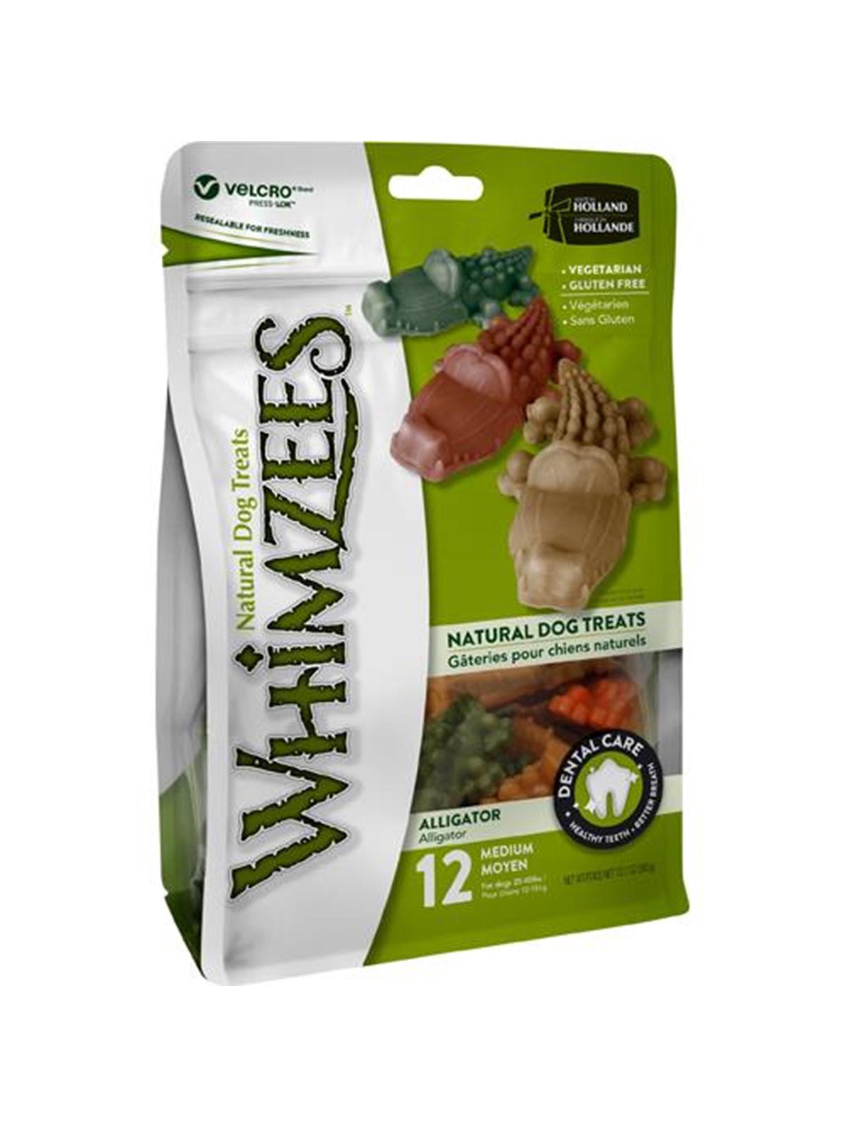 Whimzees Kauartikel, Alligator, M, Beutel m/12 Stk. (W