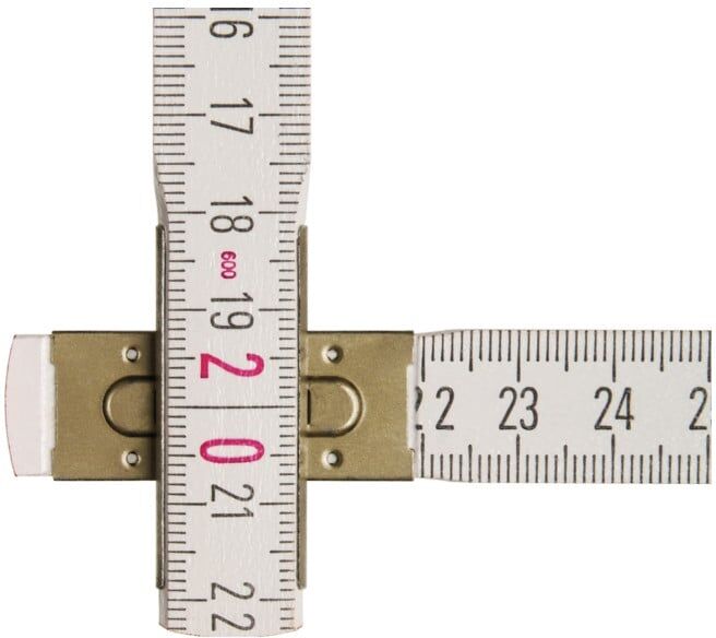 Mètre pliant en bois STABILA Type 1607 W, 2 m, blanc, échelle métrique, avec graduation angulaire (01135)