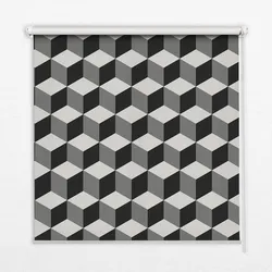 INNENROLLO - Fensterrollo - Rollo - 60x40 cm - 3D-Würfel