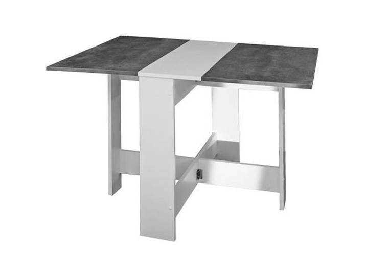 Table à manger pliante - L 103 x l 76 cm - Gris - 6 places