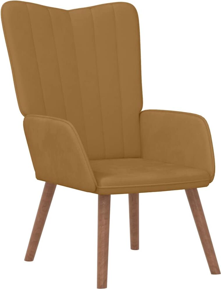 vidaXL Chaise de relaxation Marron Velours
