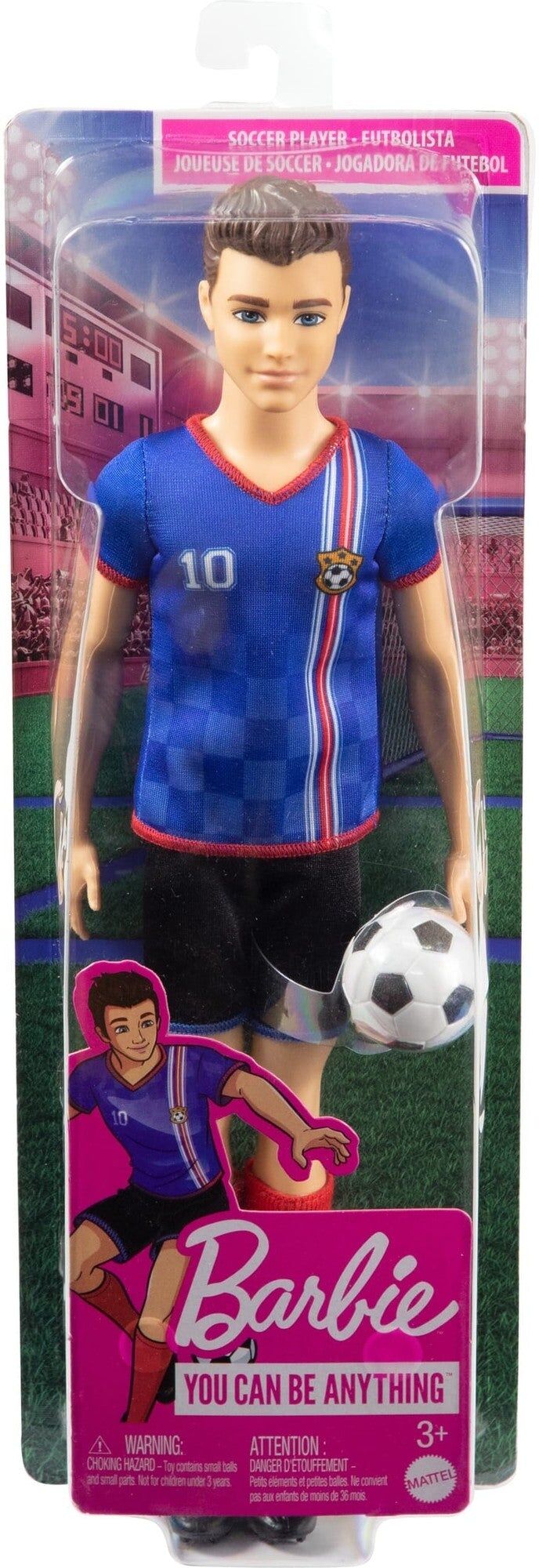 Barbie Ken Footballer Elite Championship Collection Pro Soccer Superstar Action Doll for Kids, Mattel