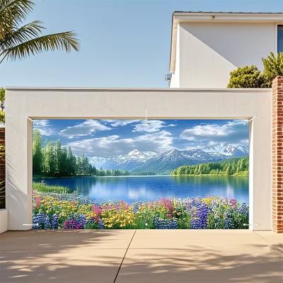LightInthebox Garage Door Cover Large Hanging Backdrop Garden Vintage 3D Party Outdoor Shooting Backgrounds Front Door Home Decor