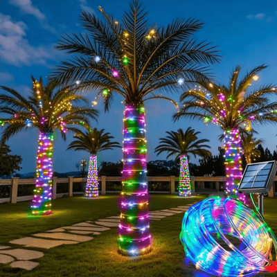 Inspire Curations Solar LED Tube String Lights Outdoor Garden Decor colour 7m 50 Lamps