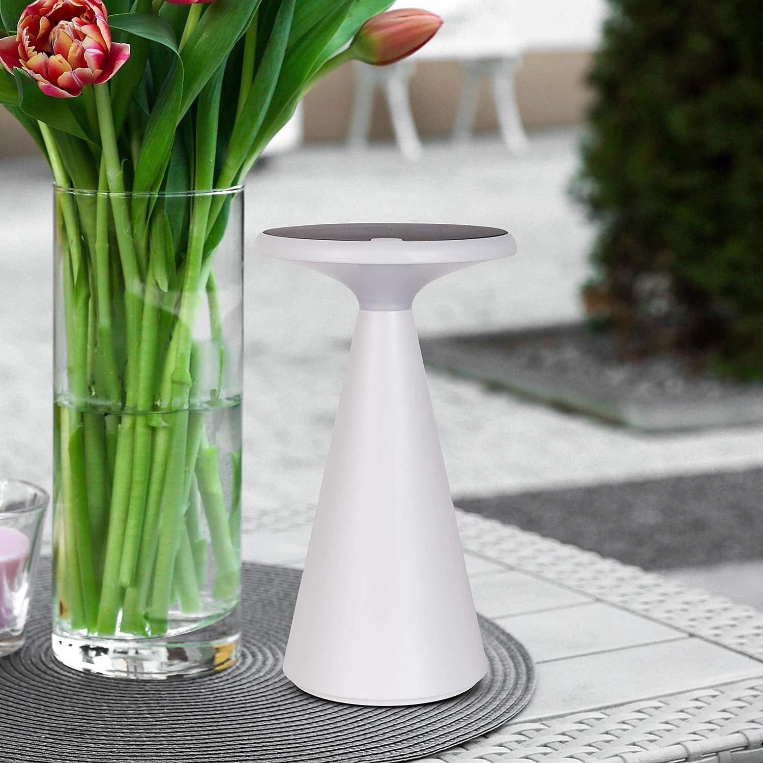 home24 Palu LED-tafellamp wit, Ø 12 cm