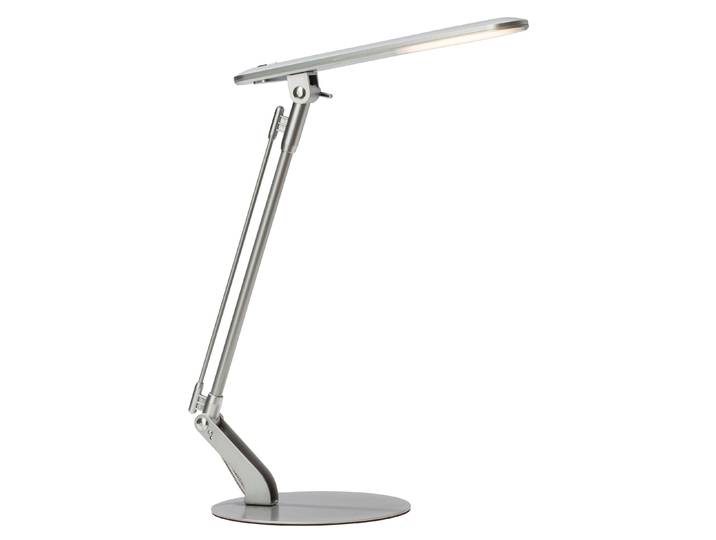BRILLIANT LED Schreibtischlampe BRENDAN , grau (titansilberfarben), 1, Ø 20cm H: 46cm, Leuchten, 46cm Höhe, höhenverstellbar, Metall, schwenkbar, grau, Druckschalter, LED Schreibtischlampe