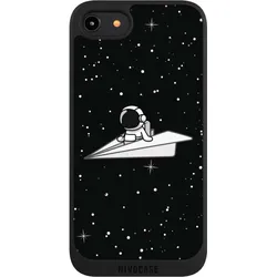 Nivocase Handyhülle für Apple iPhone 7 Hülle NIVOpure Case Schwarz Astronaut Comic Papier (Apple iPhone 7), Smartphone Hülle, Schwarz