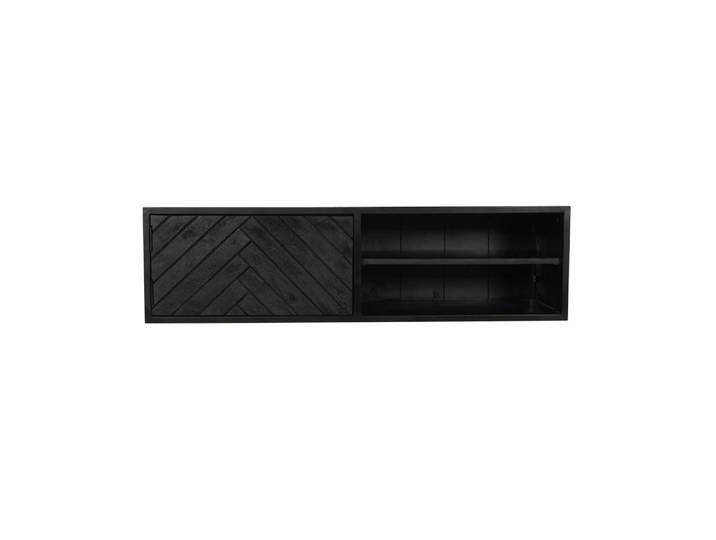 Meuble tv suspendu en bois noir 120 cm