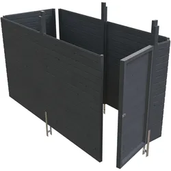 Skan Holz Abstellraum C1 für Carports - Profilschalung schiefergrau