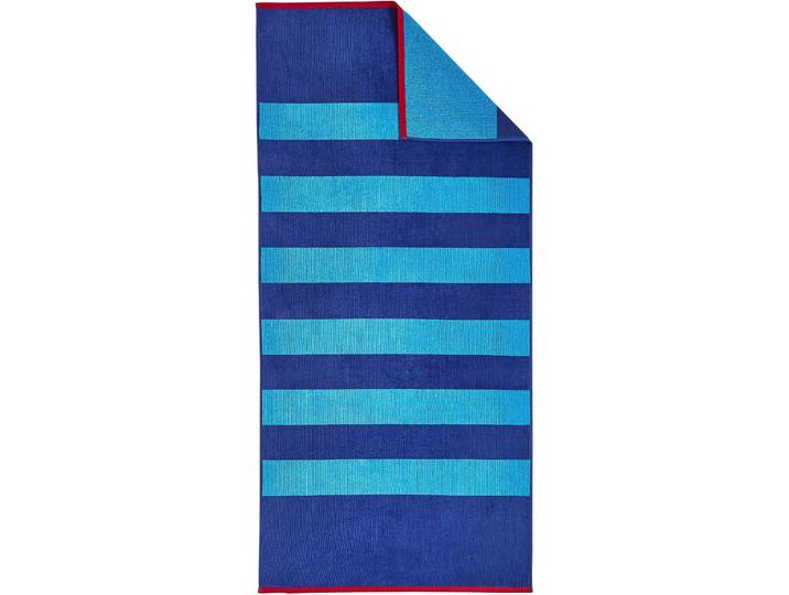 Strandtuch DYCKHOFF Aquarius , blau, B:80cm L:180cm, Frottiervelours, Obermaterial: 100% Baumwolle, Handtücher, Strandtuch, eine Seite Velours, eine Seite Frottier