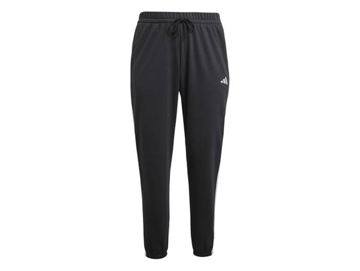 adidas Damen Essentials 3-Stripes French Terry Cuffed Pants, Black/White, XS