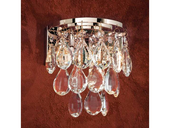 ORION Kristall Wandlampe Celeste, dimmbar, messing / gold, für Wohn- / Esszimmer, Kristall, Wandleuchte, Wandlampe Innen