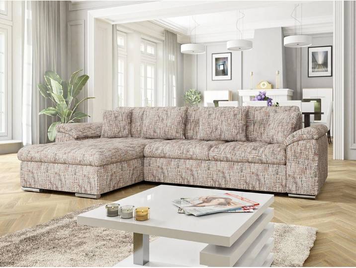 MIRJAN24 Ecksofa Diana Premium, mit Bettkasten und Schlaffunktion, Kissen-Set, freier Seitenwahl