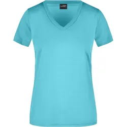 James & Nicholson Damen V-Ausschnitt Sport T-Shirt JN735 pacific S