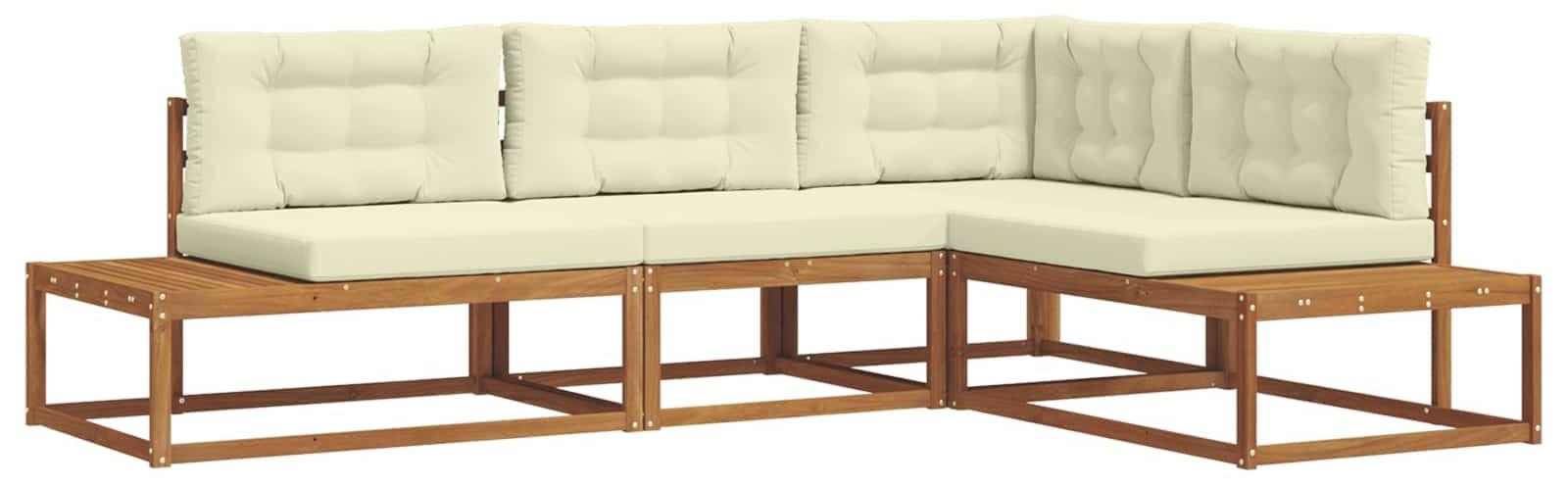 vidaXL Outdoor-Sofagarnitur Natur und Creme