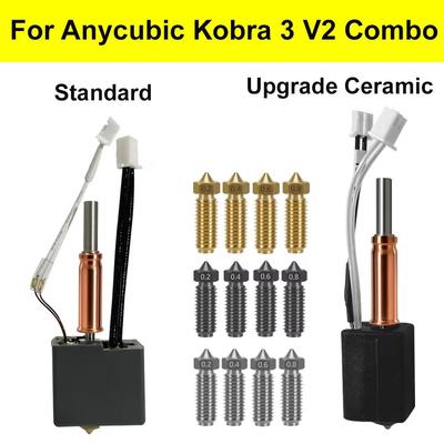 Anycubic Kobra 3 V2 Ceramic Hotend Upgrade Standard Nozzle Print Head Accessory upgrade hs