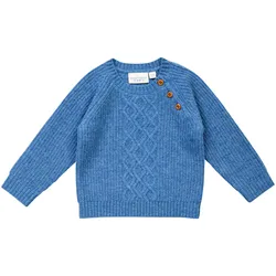 Sense Organics Pullover Zopfmuster Wolle, blau, 74