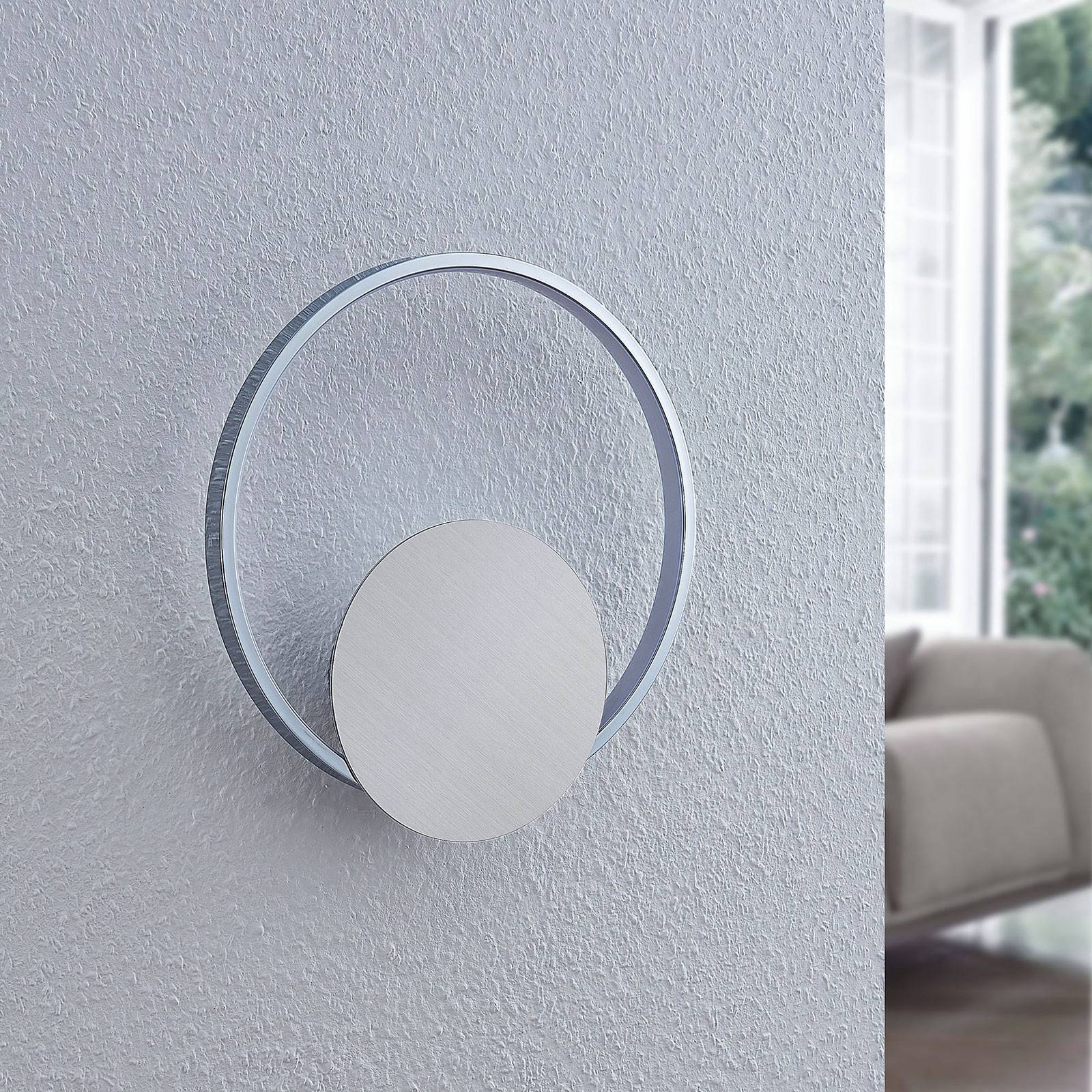 Wandlampe Anays Lindby, alu / grau / zink, für Wohn- / Esszimmer, Kunststoff, Modern, LED Wandleuchte, Wandlampe Innen
