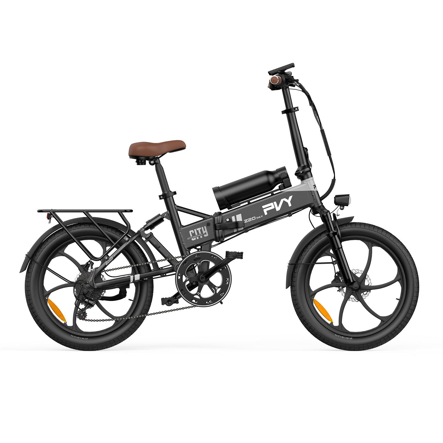 E-Bike PVY Z20 MAX IT - 250W Motor 36V15AH+36V10.6AH Akku 20-Zoll-Reifen Hydraulic Disc Brake - Grau