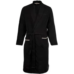 BOSS Herren Bademantel - Robe, Morgenmantel, Baumwolle, Logo Schwarz / 2XL