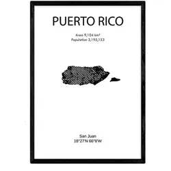 POSTER Länder & Kontinente Puerto Rico A4 Rahmenlos
