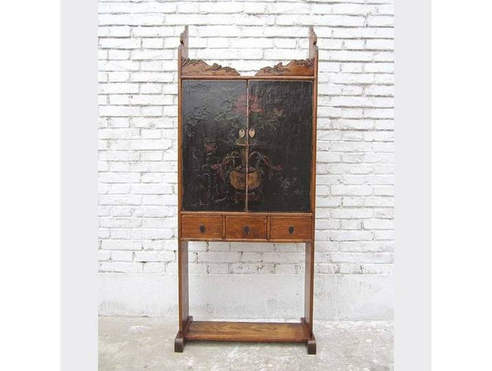 Luxury-Park-Direct Kommode China Shanxi ca 1890 alter Hausaltar Regal Pappelholz naturfarben. Lu