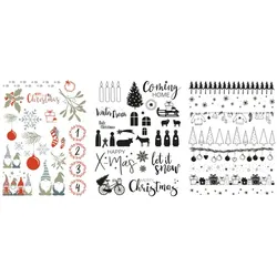 Transfer Rub on 3D "Christmas", 3 Bogen