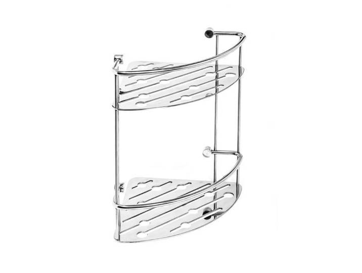 Etagère d'angle douche double - Thin Line - Acier Inox - Brillant - Gris - Essentiel