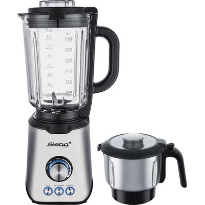 STEBA Standmixer "MX 4 PLUS", schwarz (edelstahlfarben, schwarz), B:18cm H:42cm T:23cm, Zerkleinerer, mit Zerkleinerer