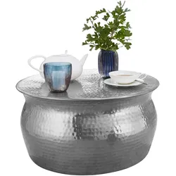 WOHNLING WL5.454 Couchtisch KARAM Silbern 60 cm x 60 cm x 30 cm