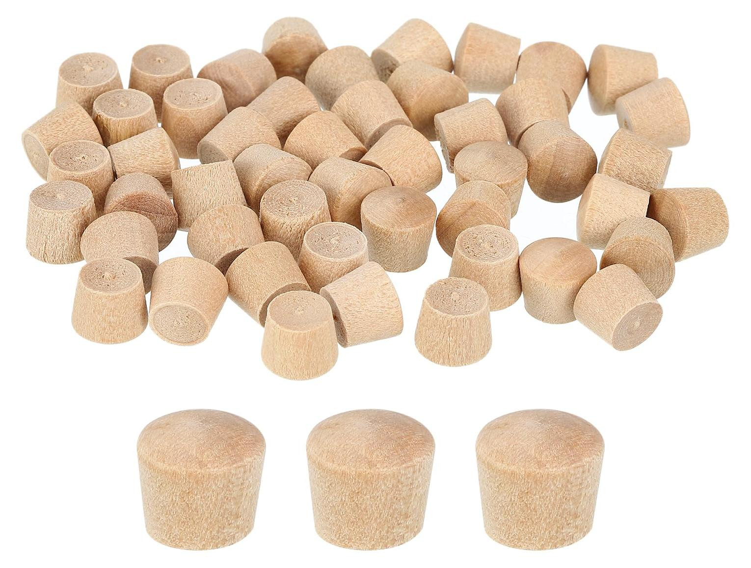 Solidchoice 60 stuks houten stoppen 7,5 mm voor meubelprojecten en decoratie